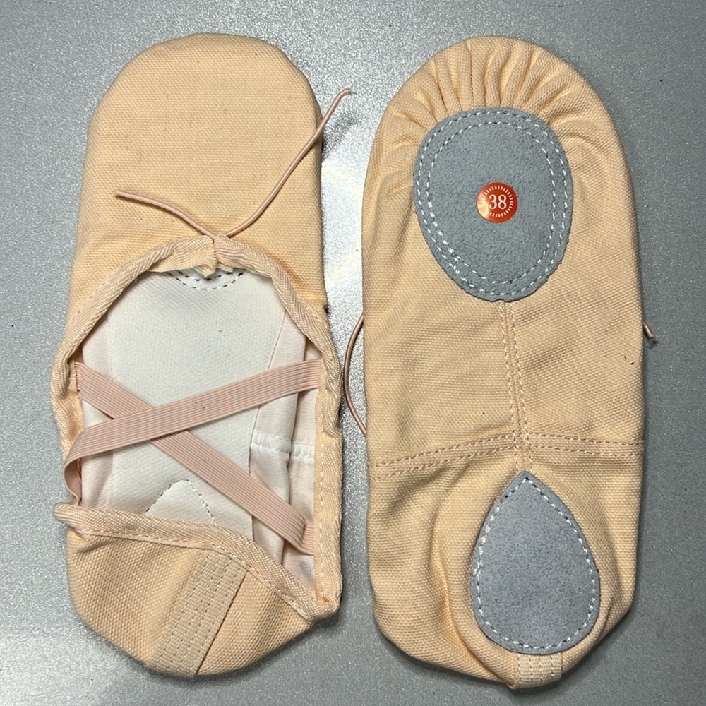 Canvas Split-Sole Ballet Slippers 38 (US 8) New